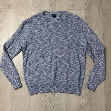 Men's J. Crew Blue 100 Cotton Twill Crewneck Sweater Size Large