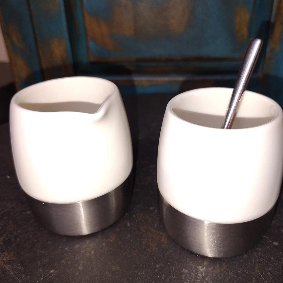 Starbucks Juego de plata y crema azúcar y crema con cuchara de plata 2005 Foto 2 de 4