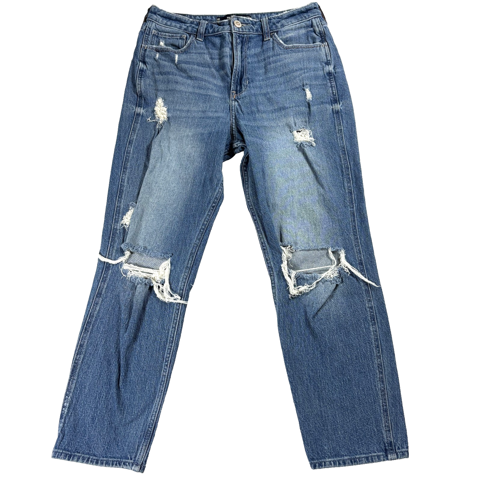 Hollister Mom Jeans Womens W29R Blue Ultra High Rise Distressed Stretch Y2K-image