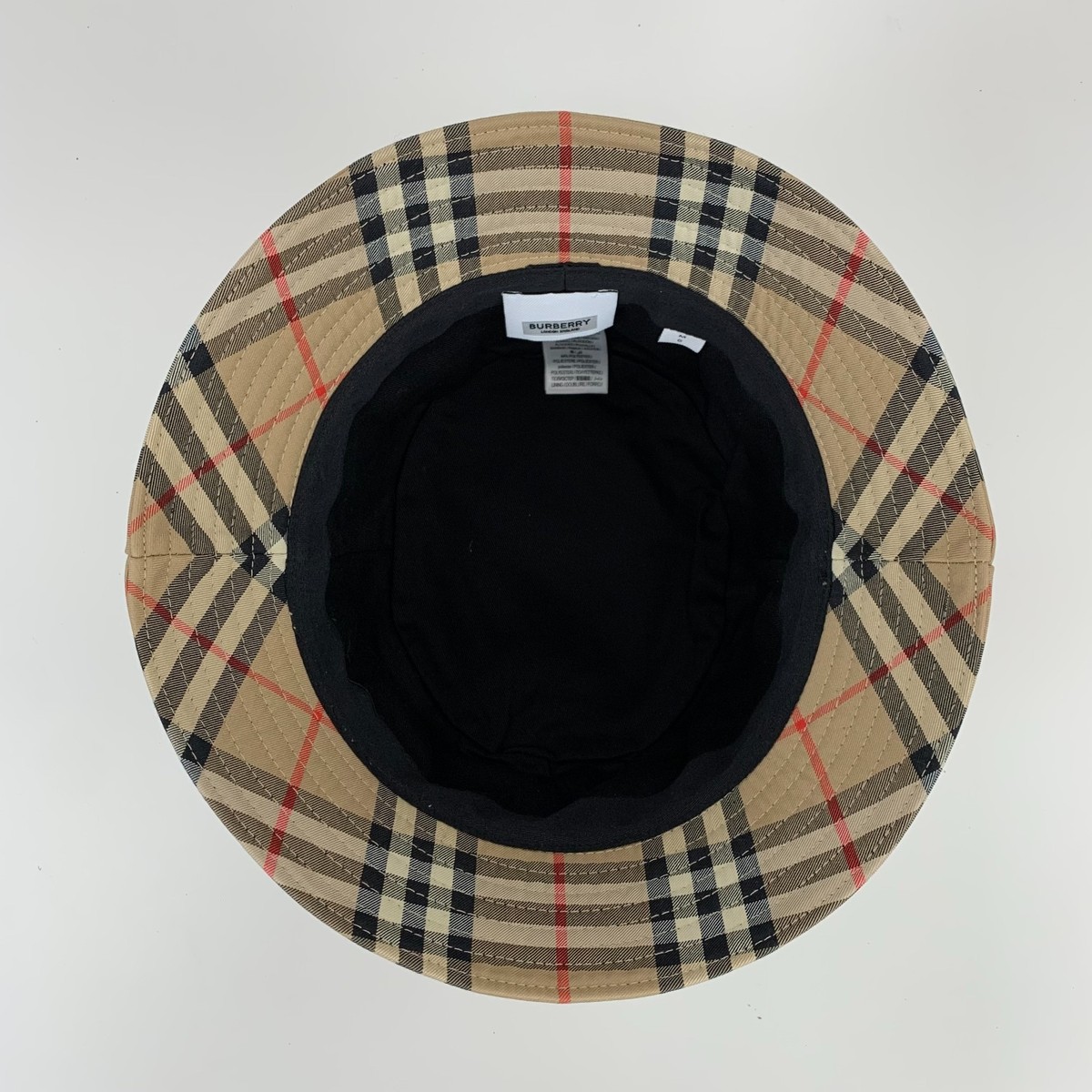 Burberry London Nova Check Monogram Cotton Canvas Bucket Hat 