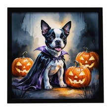 Carolines Treasures DAC8406MFP88 8 x 8 in. Boston Terrier Puppy Halloween Fra...