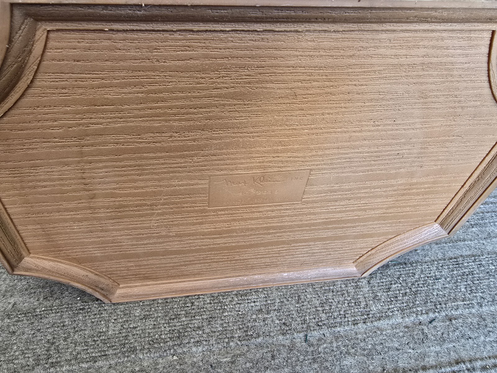 Vintage MCM Max Klein Faux Wood Sewing Box Hinged Lid Tray Insert USA Made