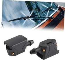 2 PCS Front Windshield Washer Nozzles, 4 Holes Arm Mounted Wiper Fluid Nozzle