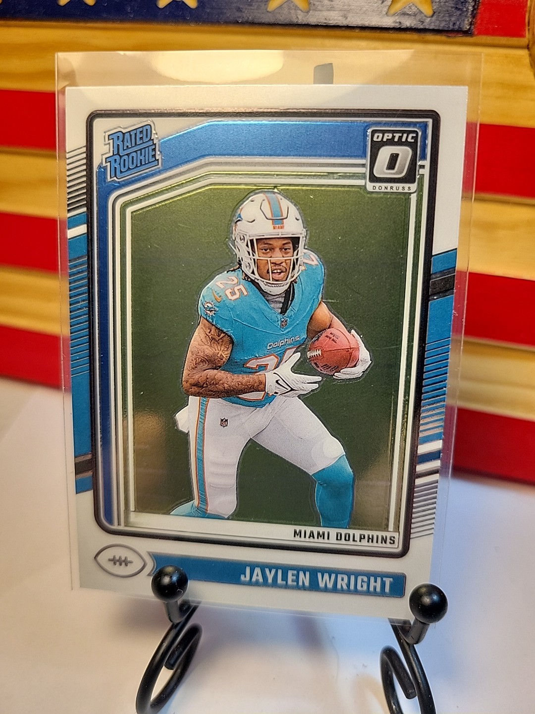 Jaylen Wright 2024 Donruss Optic Base Rated Rookie RC #249 Dolphins