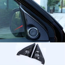 Carbon Fiber Inner A-Pillar Speaker Overlay Cover For Mitsubishi Outlander 13-21