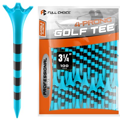Full Choice100 Pack 3-1/4'' Plastic Golf Tees, Enhanced Durability & Stability...