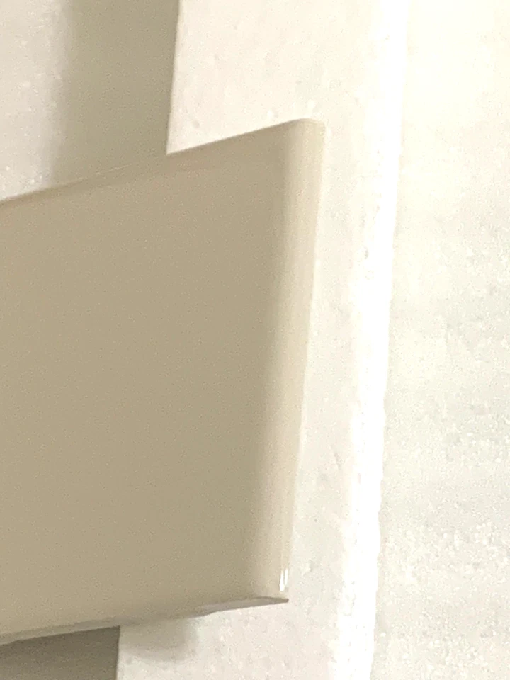 Vintage New American Olean Ceramic  4 1/4" x 4 1/4"  Gloss Almond #0012 Bullnose - Image 3 of 4