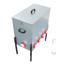 No-Waste Metal Poultry Feeder Box 100lbs Automatic Large Chicken Feeder 10 Ports