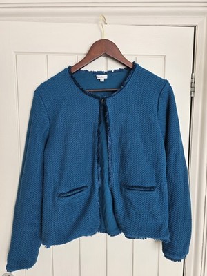 KETTLEWELL ''PARIS JACKET'' MARINE TÜRKIS 217 GEFÜTTERT GR. L, FRANSENAKZENT