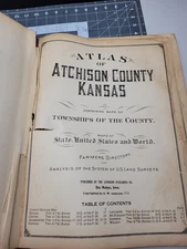Atchison, Kansas 1925 ATLAS Township Map Business Land Survey Farmer Directory