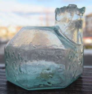 Small Size Harrison's Columbian Ink Philadelphia Sided Igloo Inkwell Ink Bottle