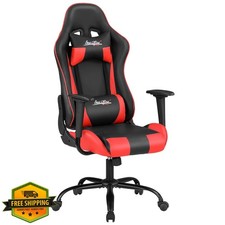 Gaming Chair Office Chair Lumbar Support Headrest Ergonomic Red