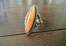 Southwestern Carnelian Ring With Hallmark Sterling Silver size 5.5