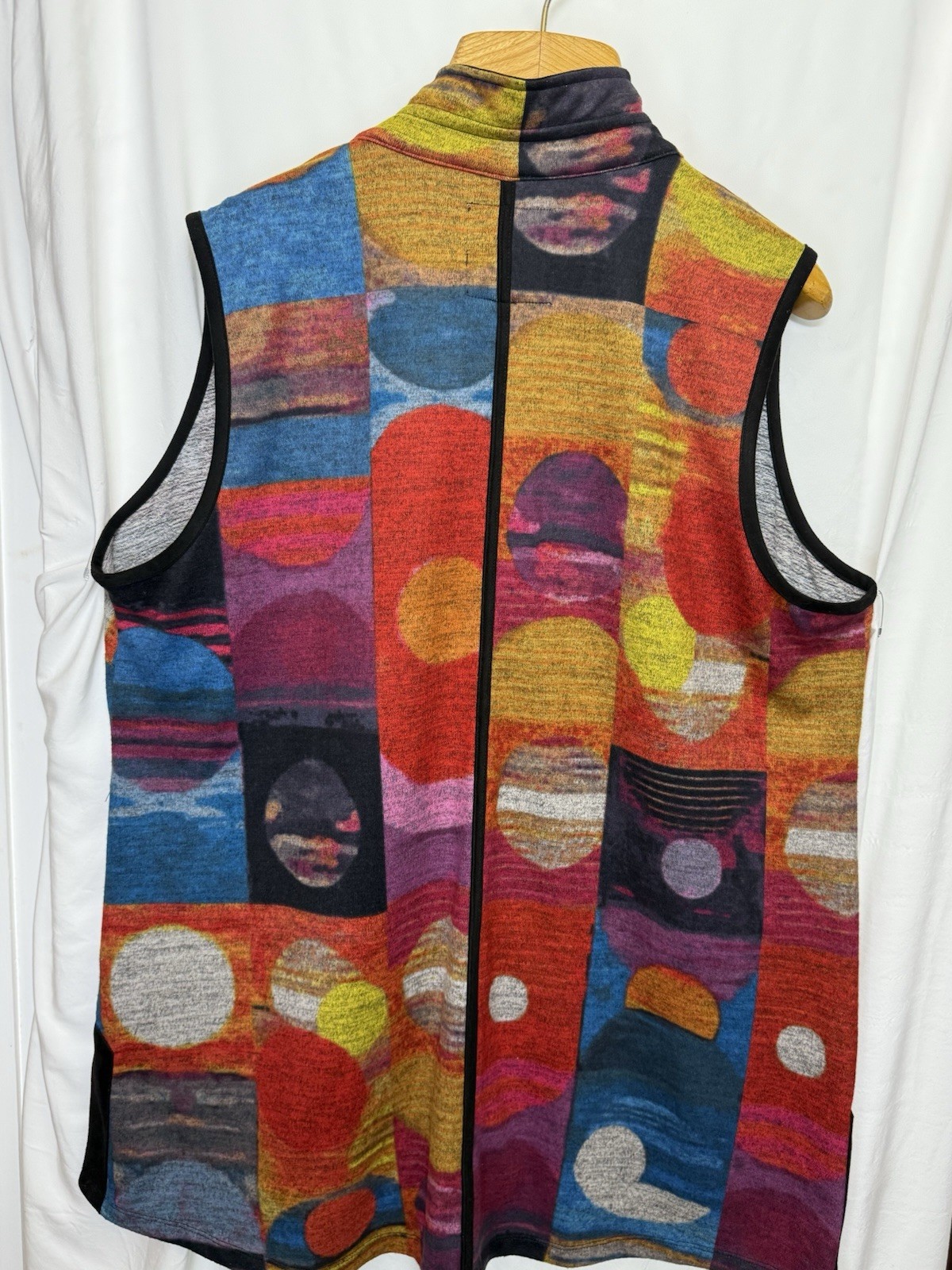 John Mark Multicolor Geometric Button-Front Knit … - image 3