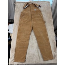 Carhartt R01 BRN Duck Bib Overall Men 40x30 Brown Double Knee Work Dungarees EUC