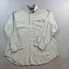 Ralph Lauren Shirt Mens 16 Large Gray Classic Fit Button Down Long Sleeve Adult