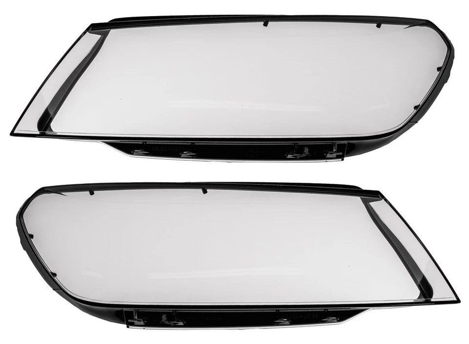 PAIR Headlamp GLASS Headlight LENS COVER Front for Volkswagen Touareg 2015-2018 - Image 2 of 4