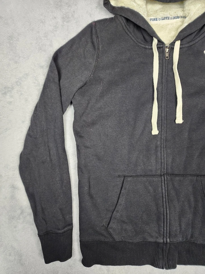 ROSA Victoria's Secret Sudadera con Capucha Mujer Grande Cremallera Completa Forrada Sherpa 86 Love Rosa Foto 4 de 4