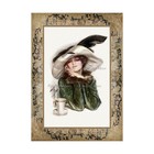 Lady With A Cup By Harrison Fisher Cotton Fabric Block Panel Sewing Applique — photo 1