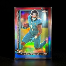 2025 Topps Chrome Travis Etienne Jr Red White Blue Refractor Jaguars RB