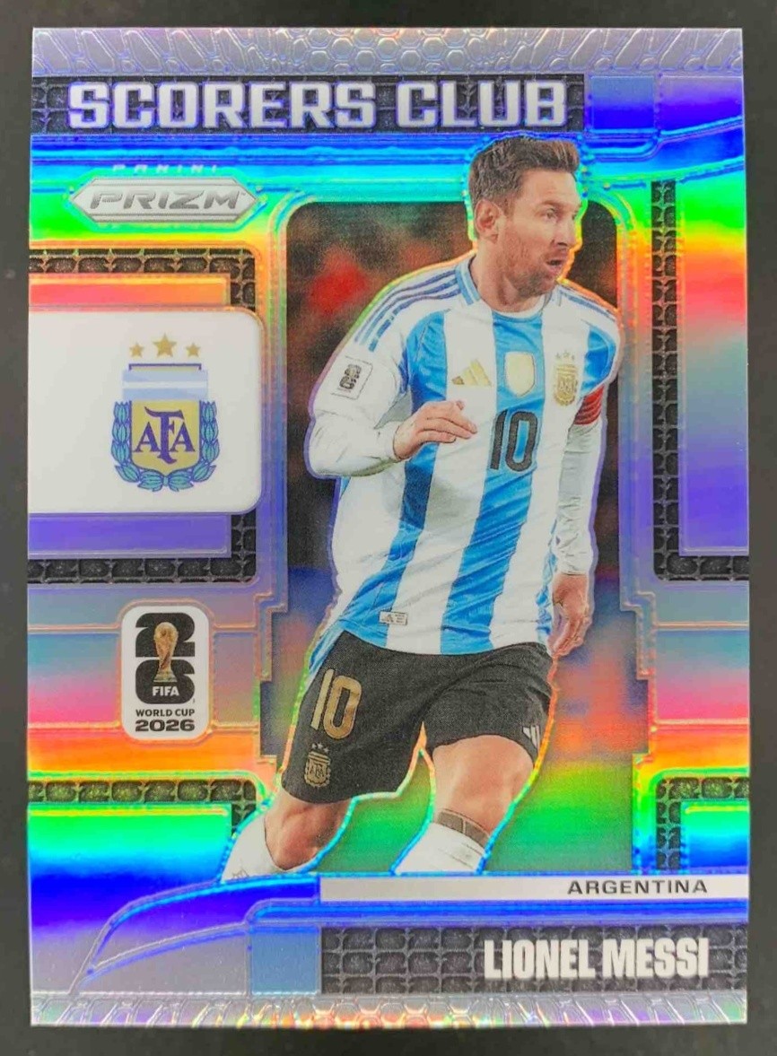 Lionel Messi 2026 Panini Prizm World Cup Scorers Club Silver Prizm Argentina view 1