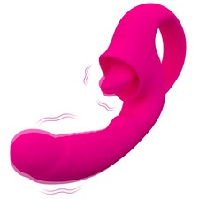 3 in1 Rabbit Vibrator Dildo Clit Sucker Flapping Lick G-Spot Lubricant for Women