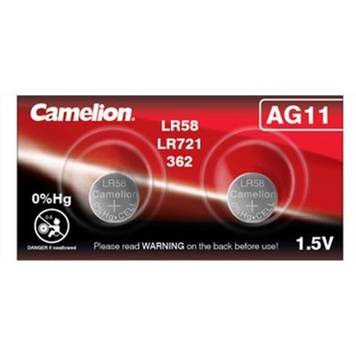 2 Stück Camelion AG11 / LR721 / 362 / 162 1,5V Alkaline Knopfzelle