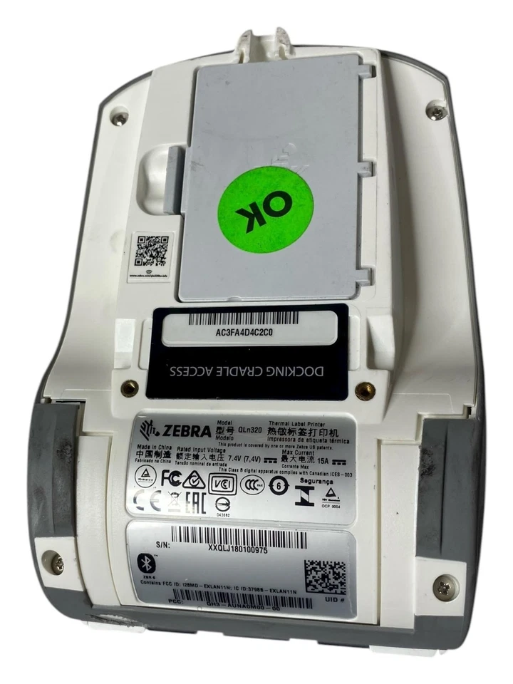 Zebra QLN320 Thermal Label Printer Used tested. With Battery - Image 3 of 4