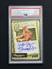 Marketplace image: 2024 Leaf Metal Hulk Hogan Superscribe Gold Superfractor Auto #1/1 PSA 9