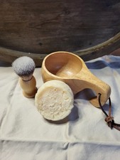 Shave Soap Wood Cup Shaving Mug Bowl with Brush for Men Shave Cream Soap