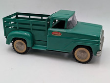 Vtg 1960's Tonka Step Side Farm Stake Rack Truck Green Pressed Steel Original