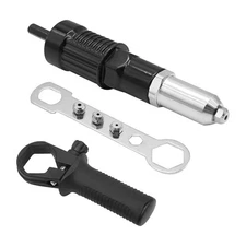 Pop Rivet Gun Adapter Kit, Rivet Drill Attachment with 4 Rivets Heads 2.4mm/3...