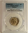 1938 D/S Buffalo Nickel PCGS MS 64