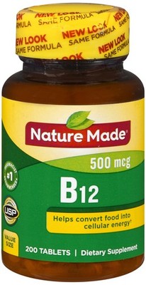 Nature Made Vitamin B-12 500 Mcg, Tablets, 200 CT