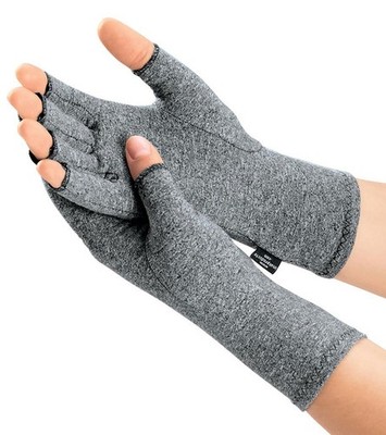 IMAK Brownmed Compression Arthritis Gloves - Fingerless Small, Grey