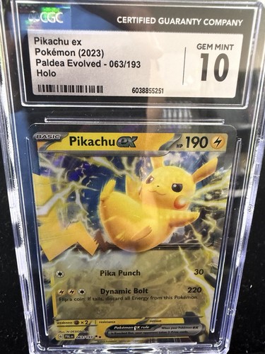 Pikachu ex graded CGC 10 for sale on eBay