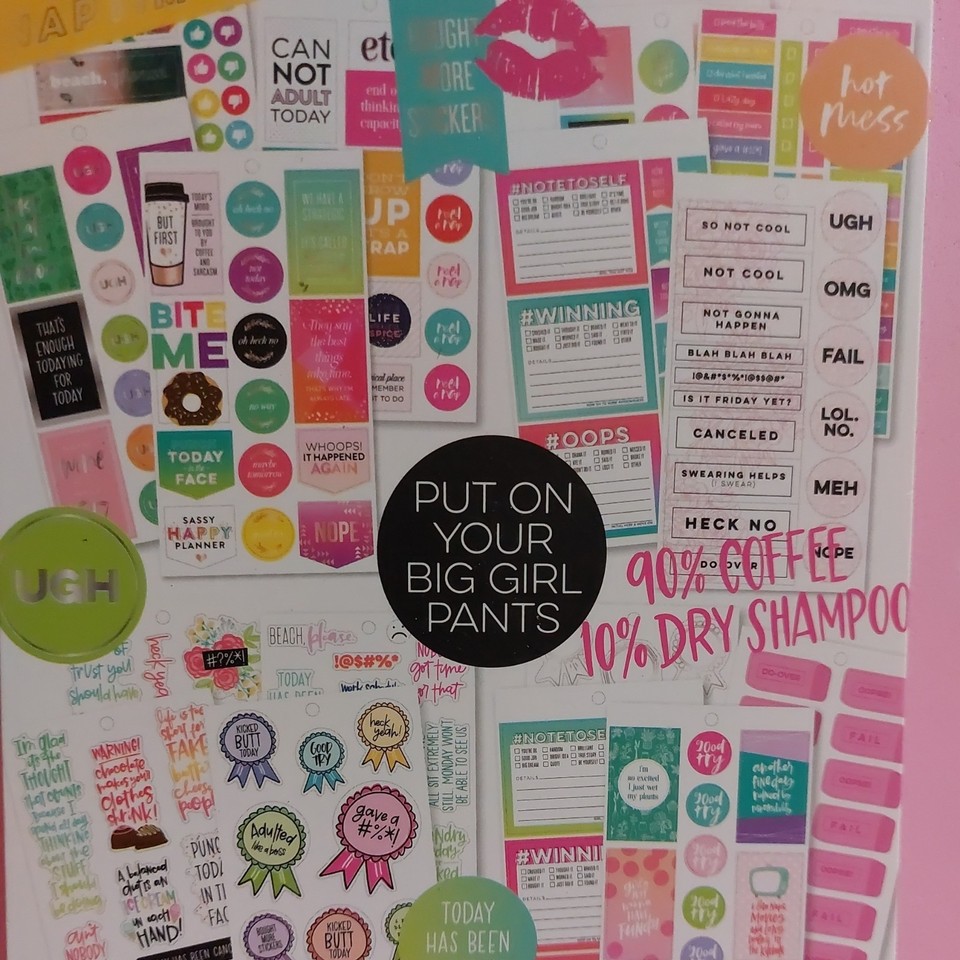 Happy Planner SASSY PLANS Stickers 542 Pieces Put On Your Big Girl ...