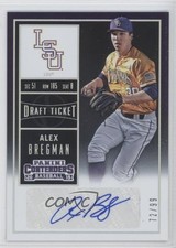 2015 Contenders College Draft Ticket 72/99 Alex Bregman (Yellow Jersey) Auto 0g4