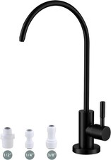 2PCS Drinking Water Faucet Matte Black,Lead-Free Water Filter Faucet
