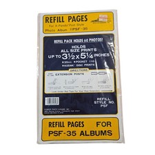 Pioneer Album Refill Pages PSF-35 Photos Pocket 110 3 .5 X 5.25 Holds 60 Pics