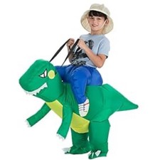 Usado en excelente estado! Disfraz de dinosaurio verde inflable para niños talla única
