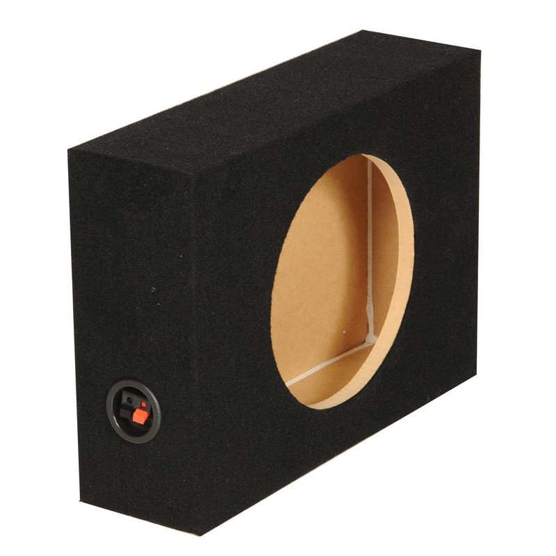 QPower Shallow Single 10" Sealed Truck Subwoofer Speaker Box, 18" x 13" 5.25"
