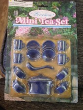 Porcelain Mini Tea Set Blue 14 Pieces