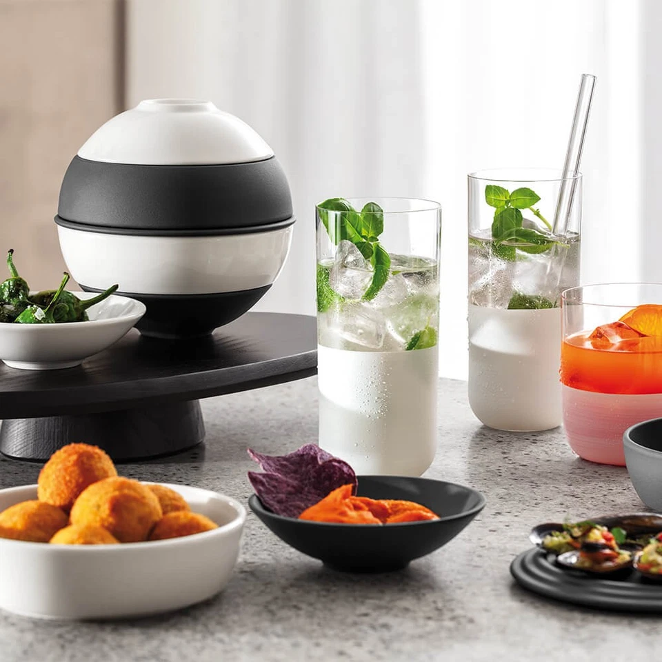 Villeroy & Boch La petite Boule set snack nero bianco - Immagine 2 di 3