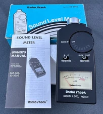 Radio Shack 33-2050 Analog Sound Level Meter in box with Manual Excellent Cond !