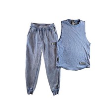 Alphalete Very Terry Jogger Set Womens Small Vintage Blue Sleeveless Athleisure