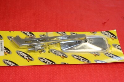 RECHTECKIGER SPIEGEL CHROM - CUSTOM - RECHTS - CHAFT - Ref: RE14 *NEU*