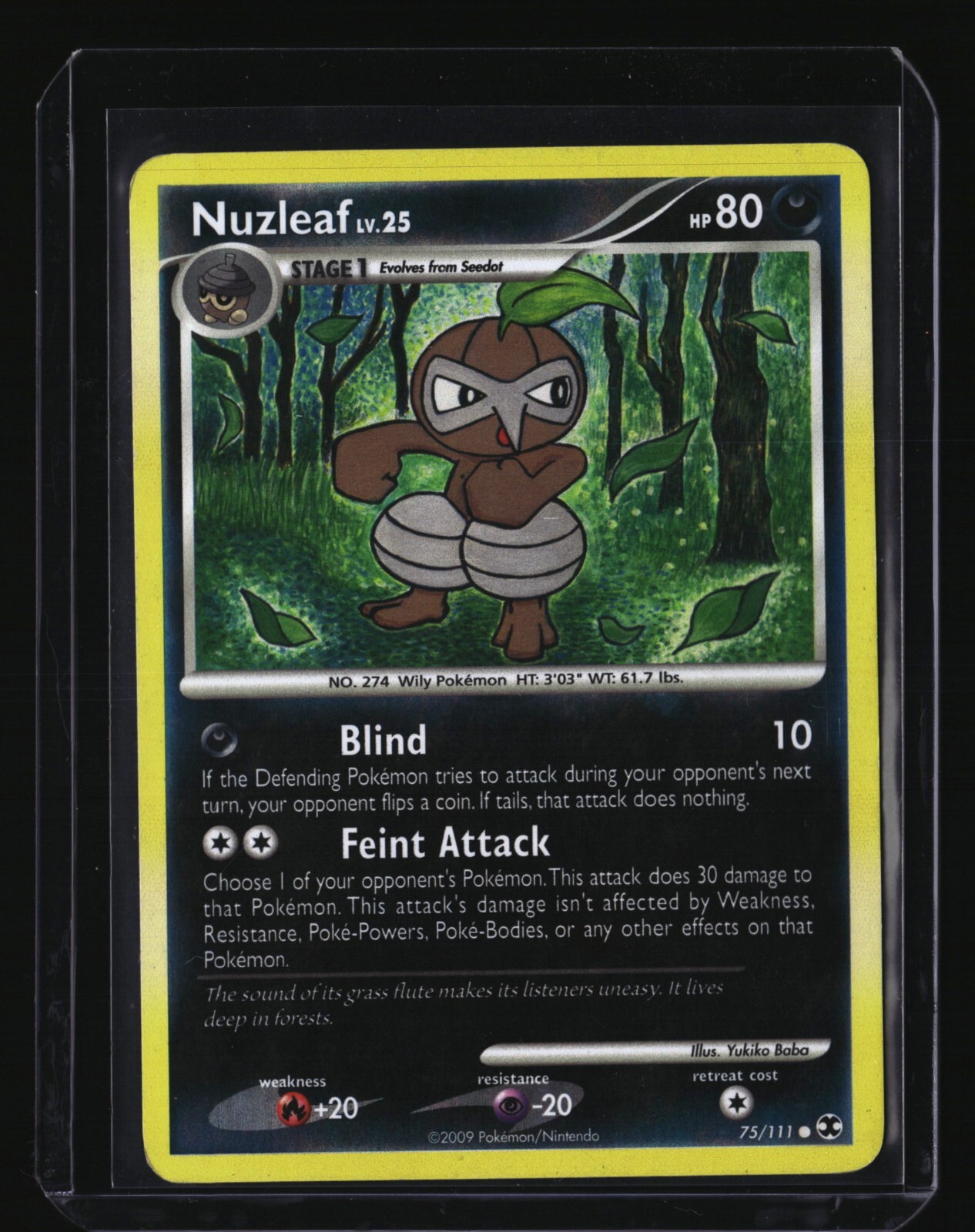 Pokemon NUZLEAFÂ 75/111 Reverse Holo (2009 Rising Rivals) LP/Light Play