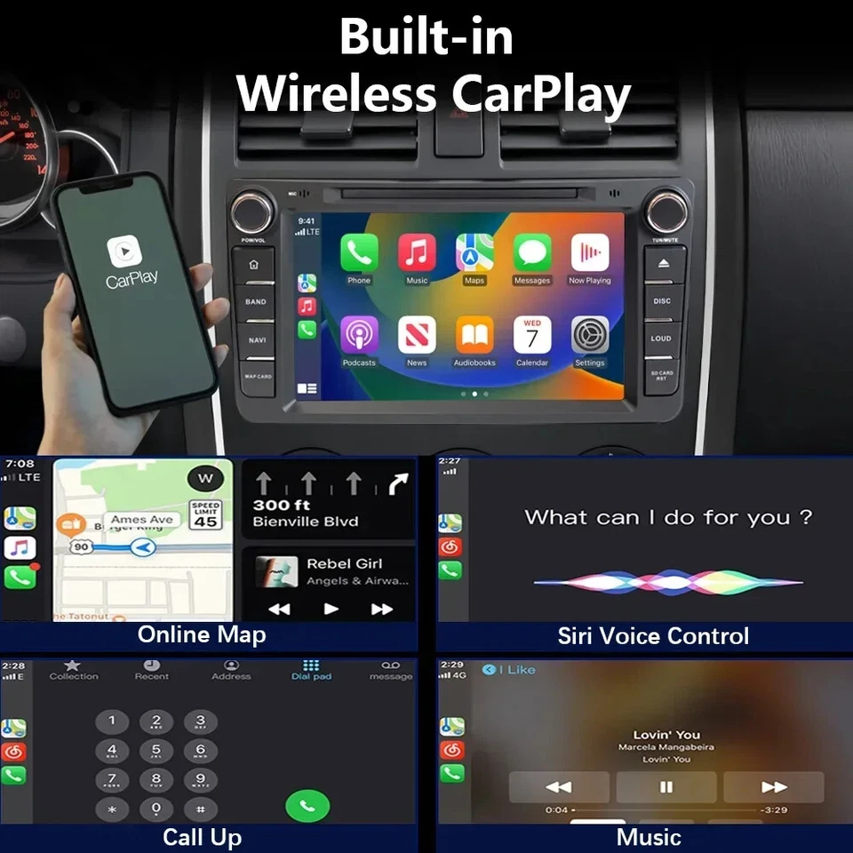 Android 13 Car Radio Carplay for Mazda CX-9 TB 2006-2016 Auto WIFI Bluetooth GPS - Image 2 of 4