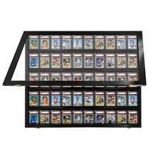 Baseball Card Display Case Sports Card Frame Lockable -Holds 50 PSA Graded Cards